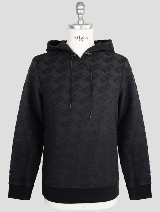 Kiton Knt Black Cotton Pa Sweater Hoodie