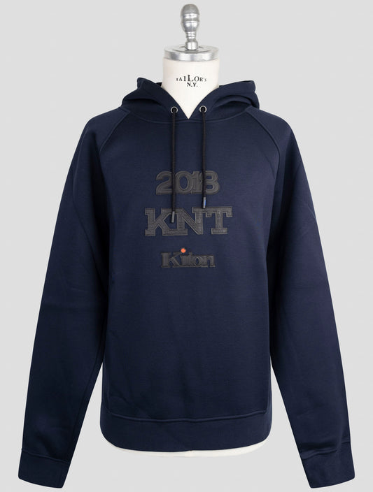 Kiton Knt Blue Viscose Ea Sweater Hoodie