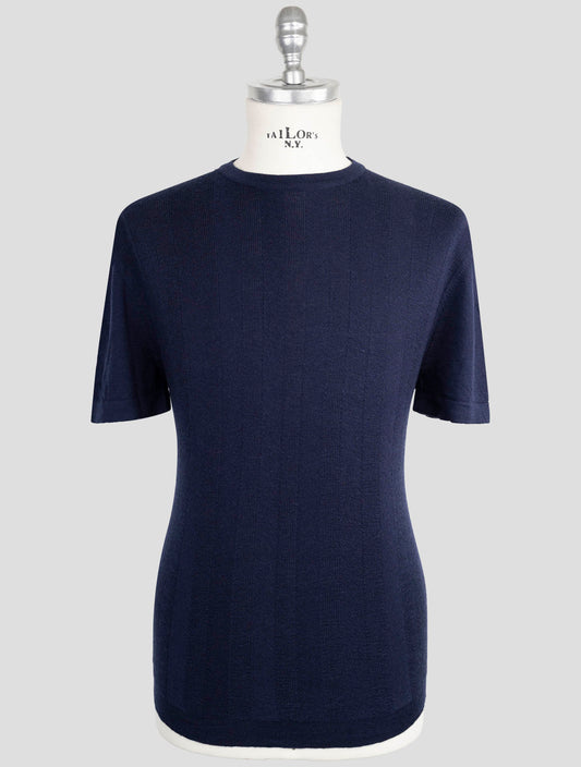 Kiton Knt Blue Cashmere Silk T-Shirt