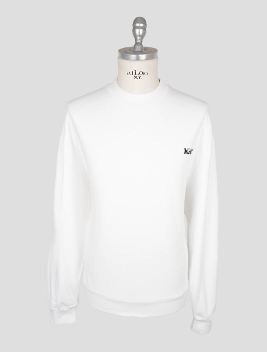Kiton Knt White Cotton Sweater Crewneck