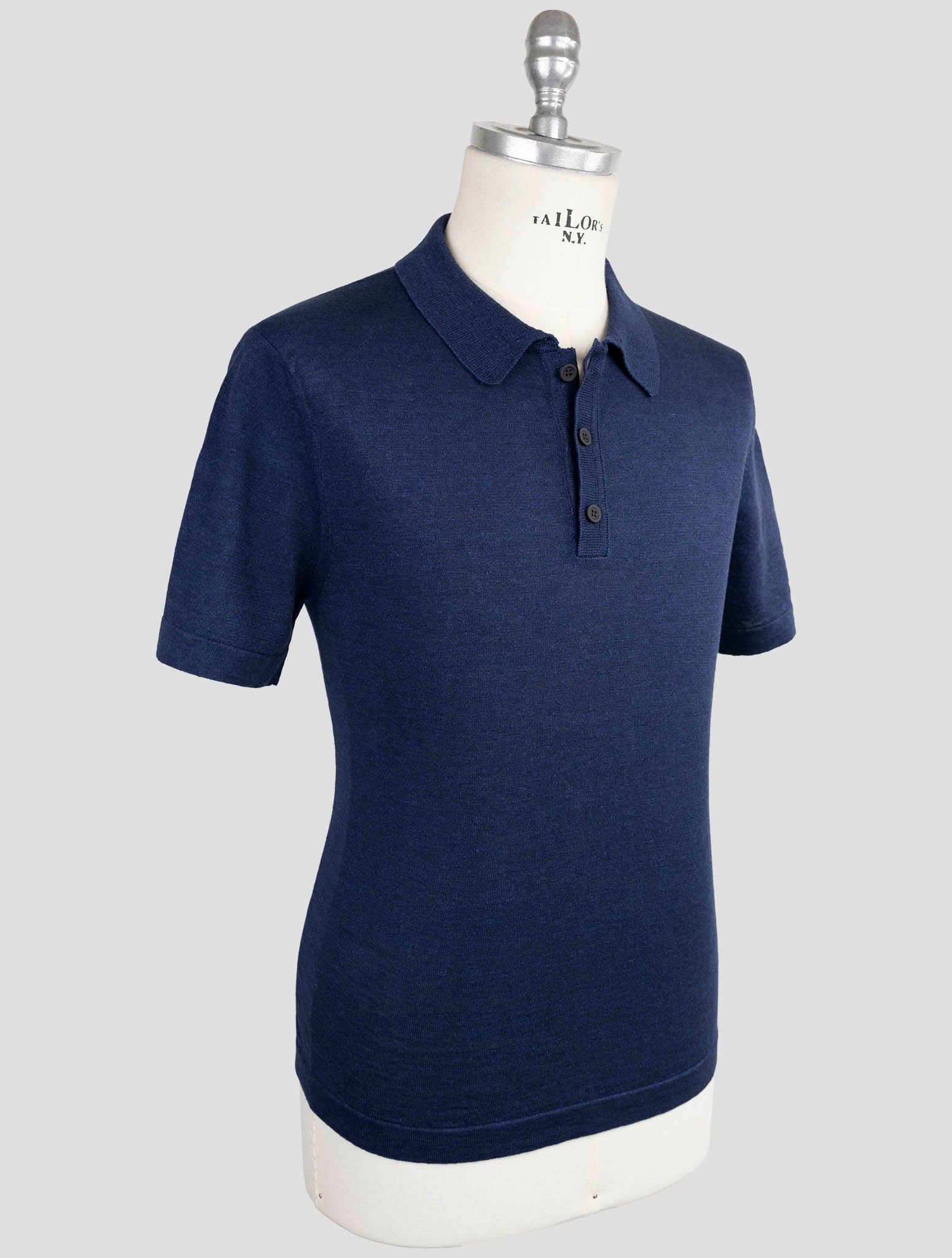 Kiton Knt Blue Linen Cotton Shirt