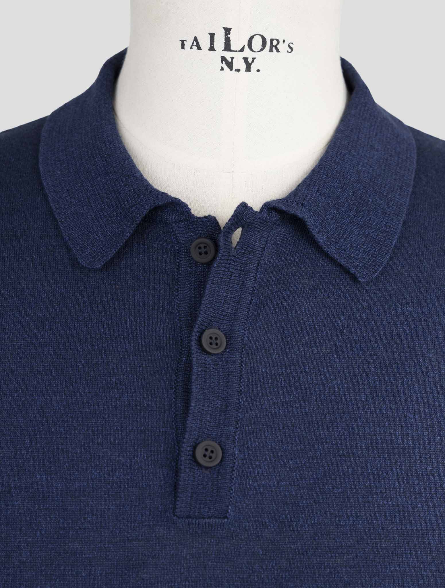 Kiton Knt Blue Linen Cotton Shirt