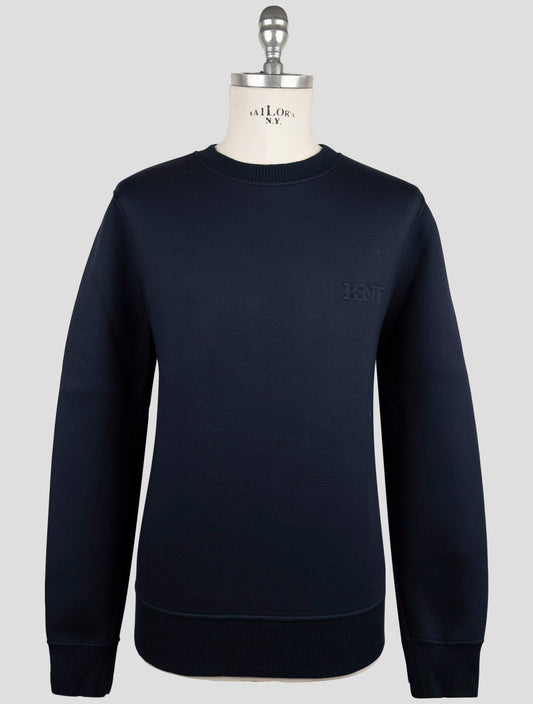 Kiton Knt Blue Cotton Sweater Crewneck