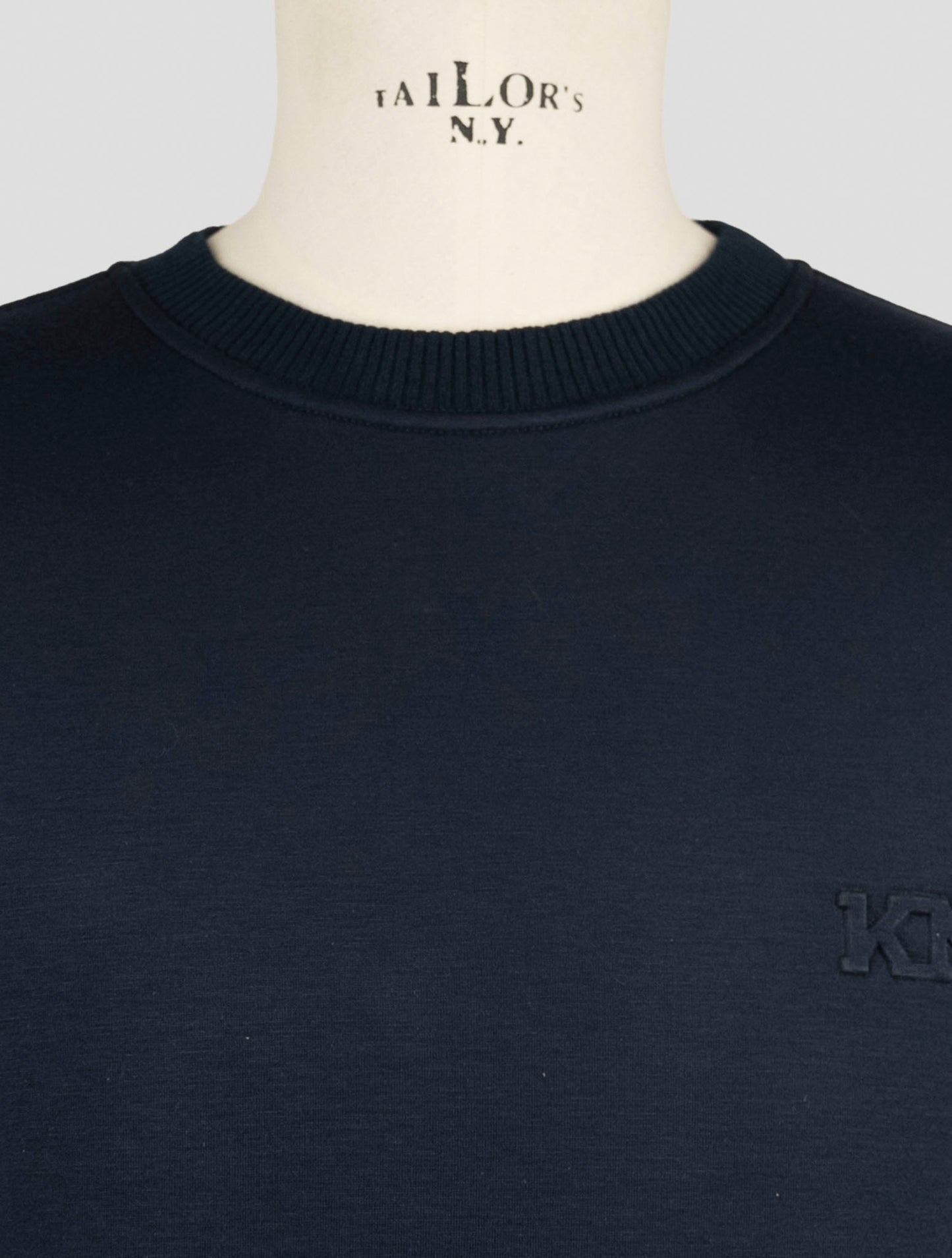 Kiton Knt Blue Cotton Sweater Crewneck