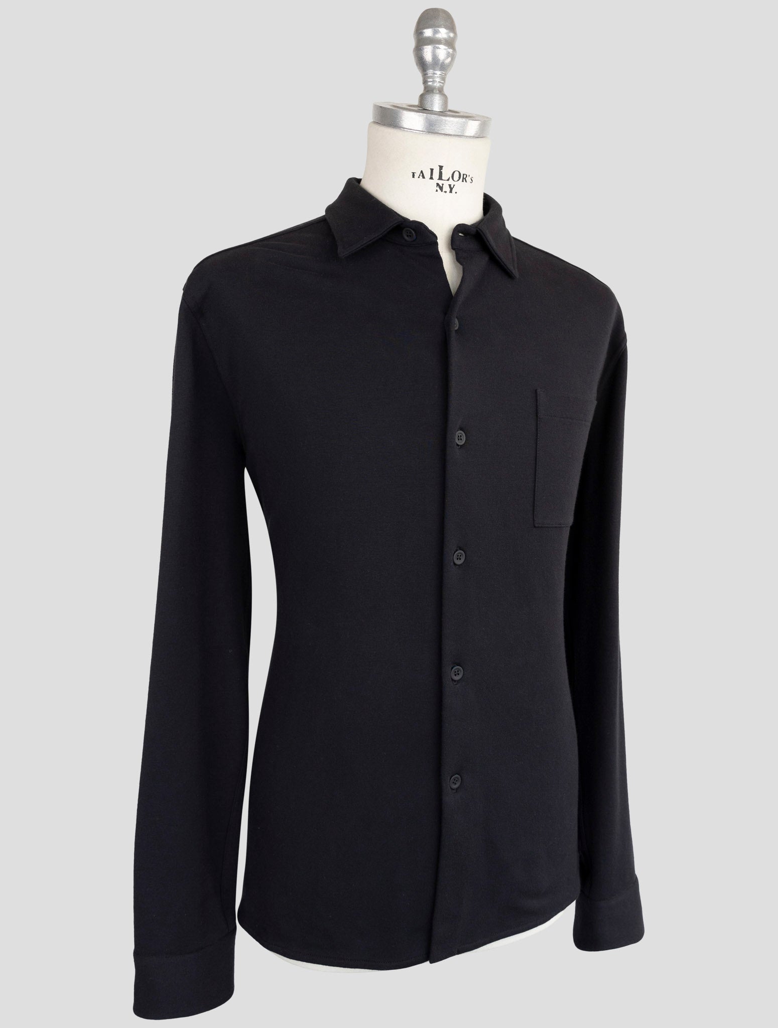 Kiton Knt Blue Cotton Ea Shirt