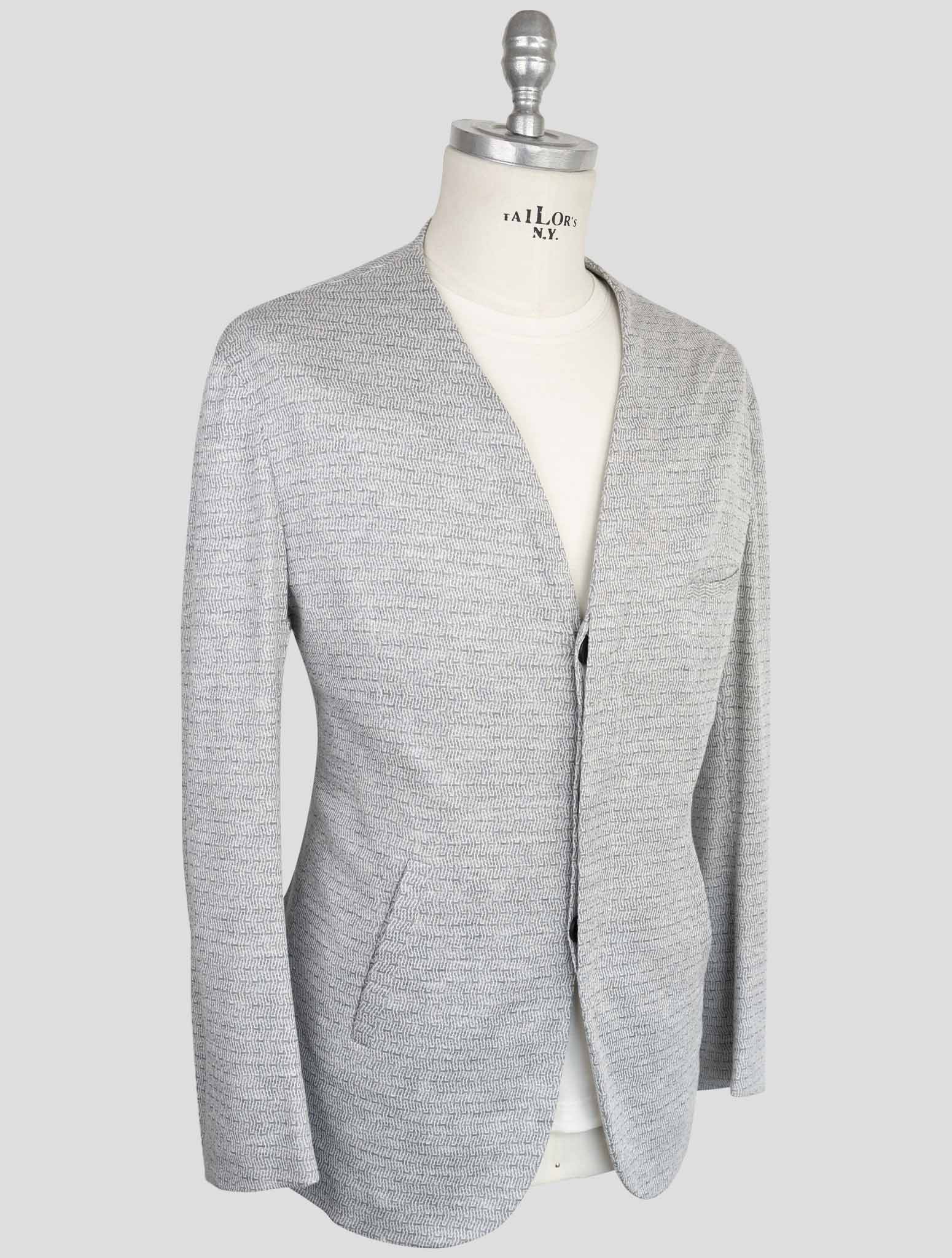 Kiton Knt Gray Cotton Cashmere Pa Blazers