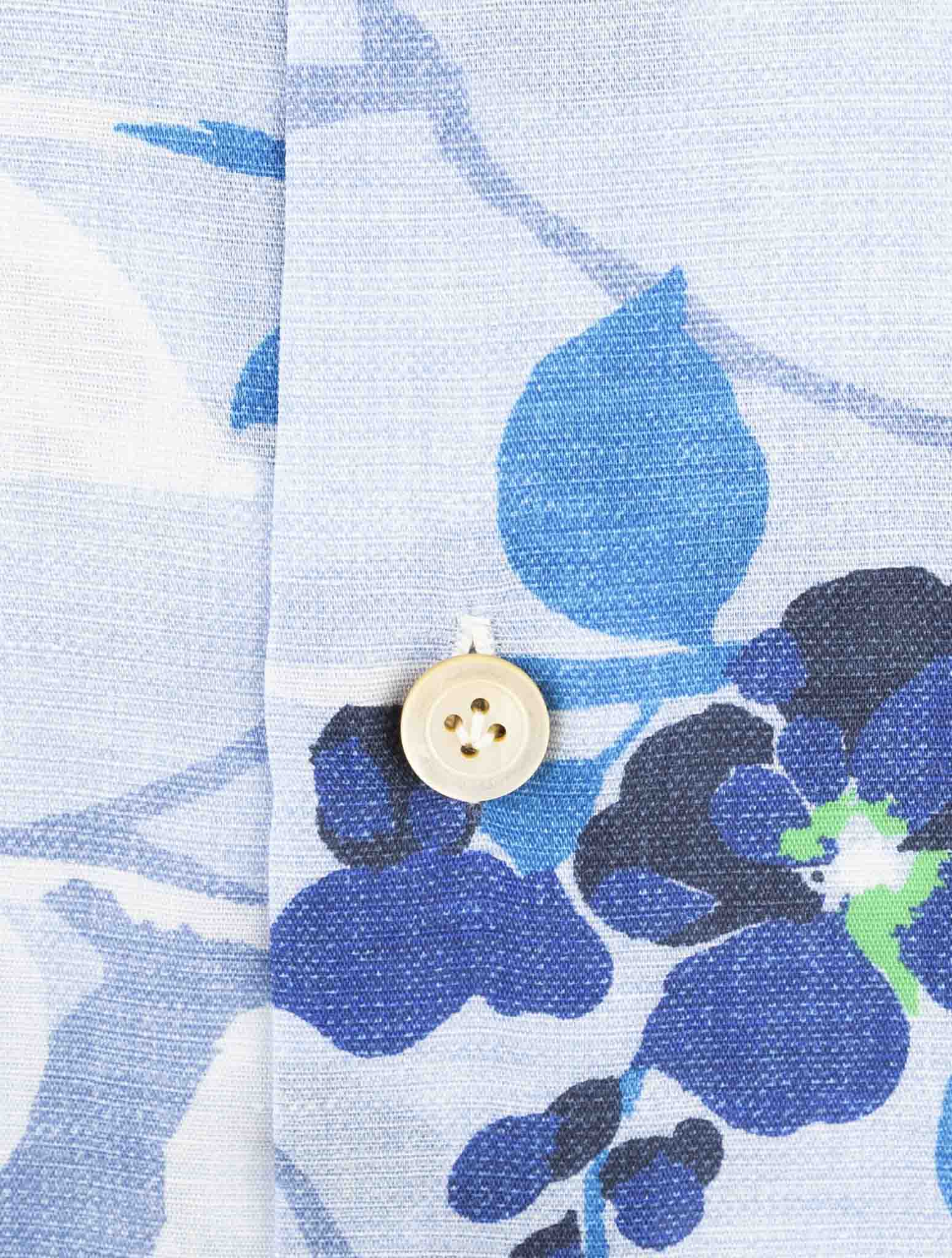 Kiton Light Blue Cotton Linen Shirt