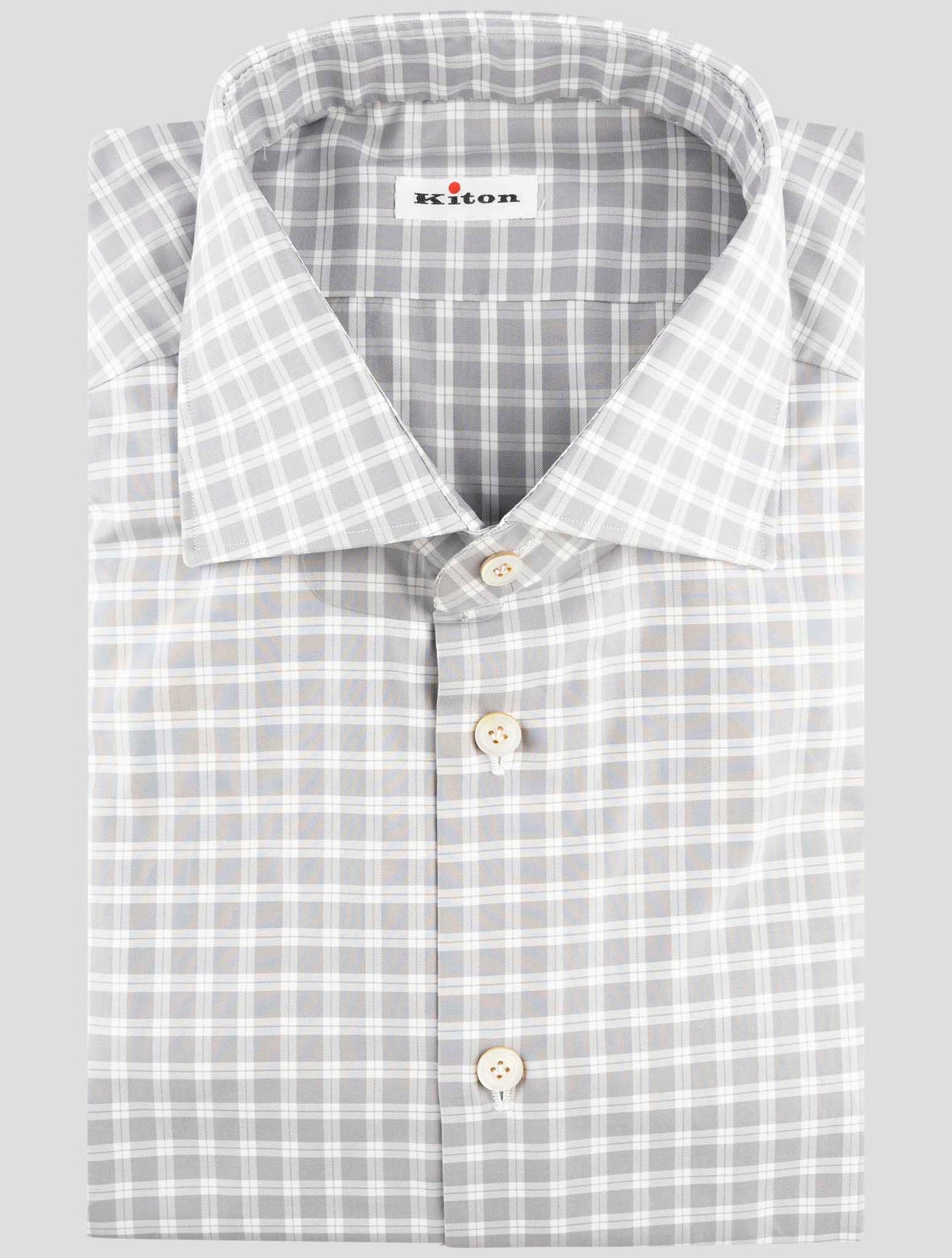 Kiton Gray Cotton Shirt