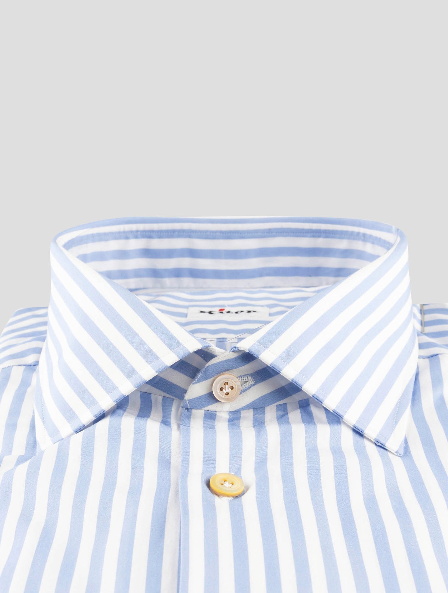 Kiton Light Blue White Cotton Shirt