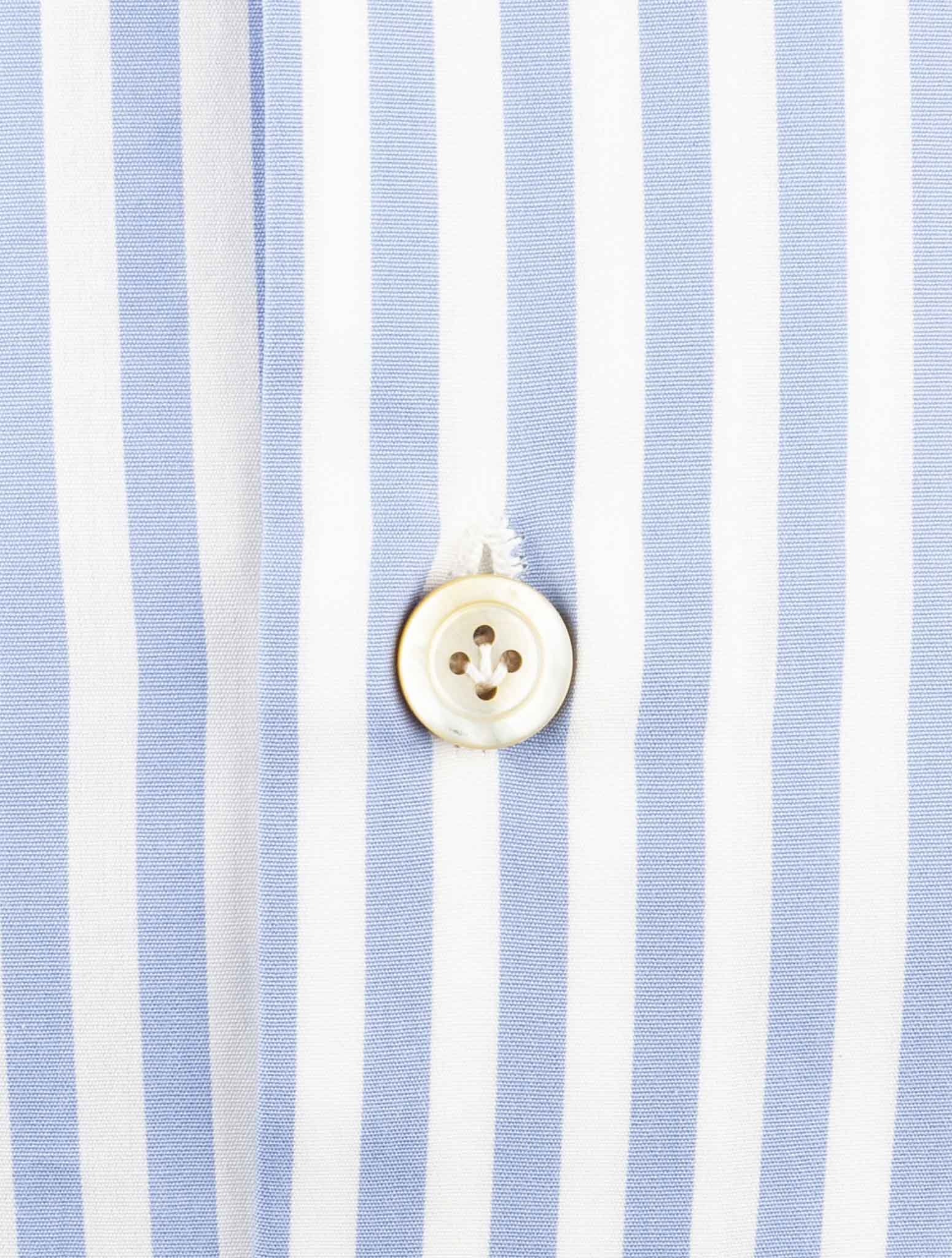 Kiton Light Blue White Cotton Shirt