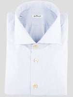 Kiton Light Blue White Cotton Shirt