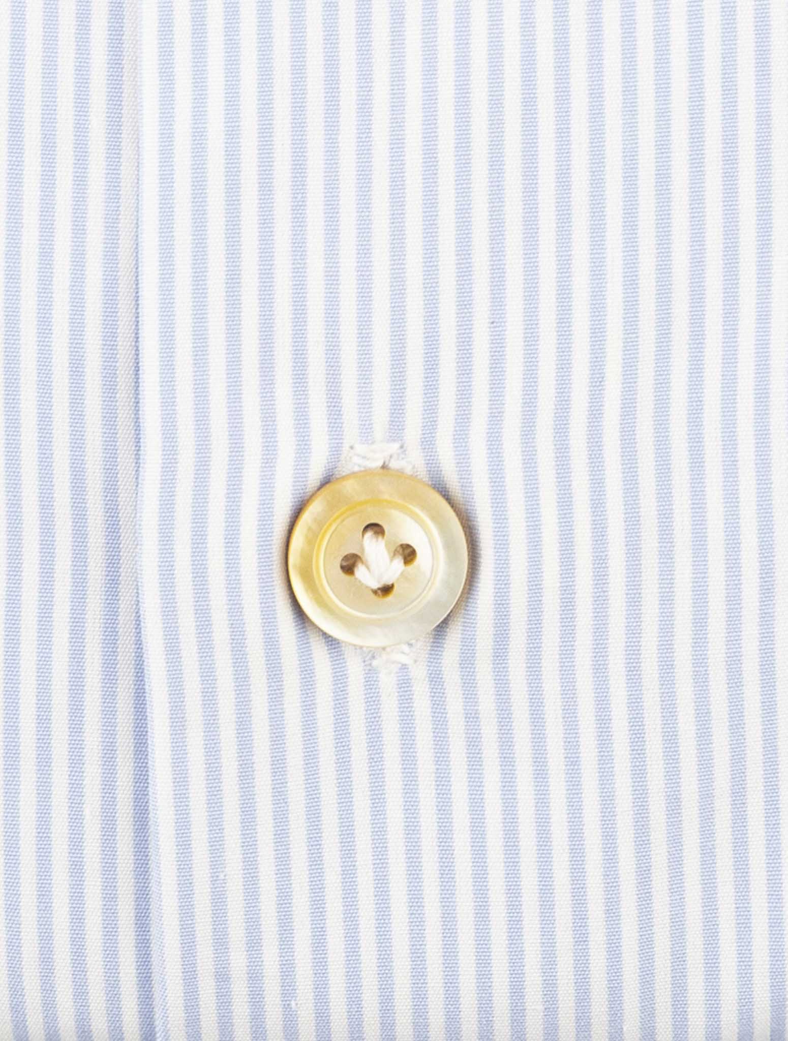 Kiton Light Blue White Cotton Shirt