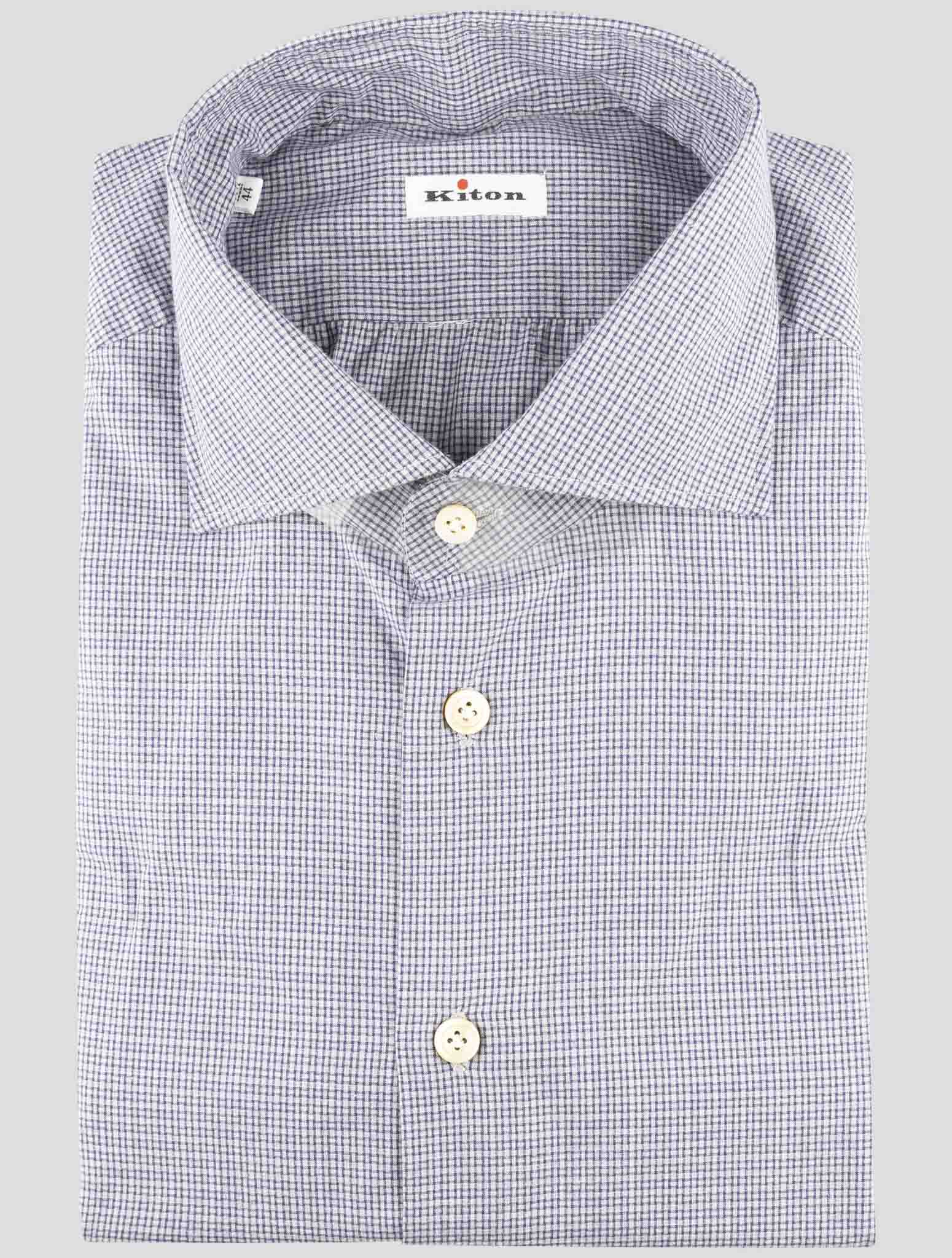 Kiton Blue Cotton Shirt