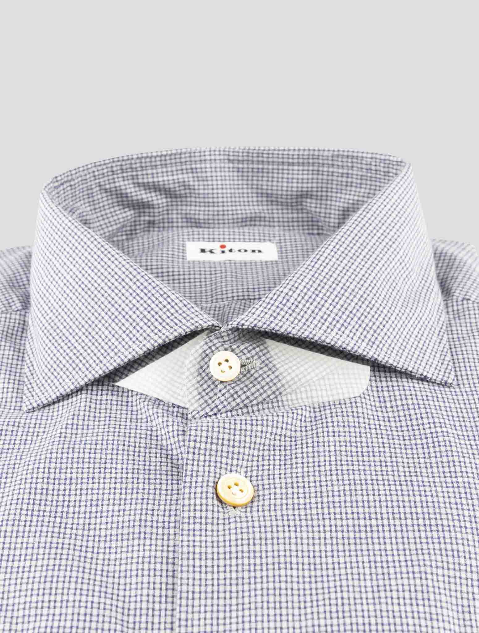 Kiton Blue Cotton Shirt