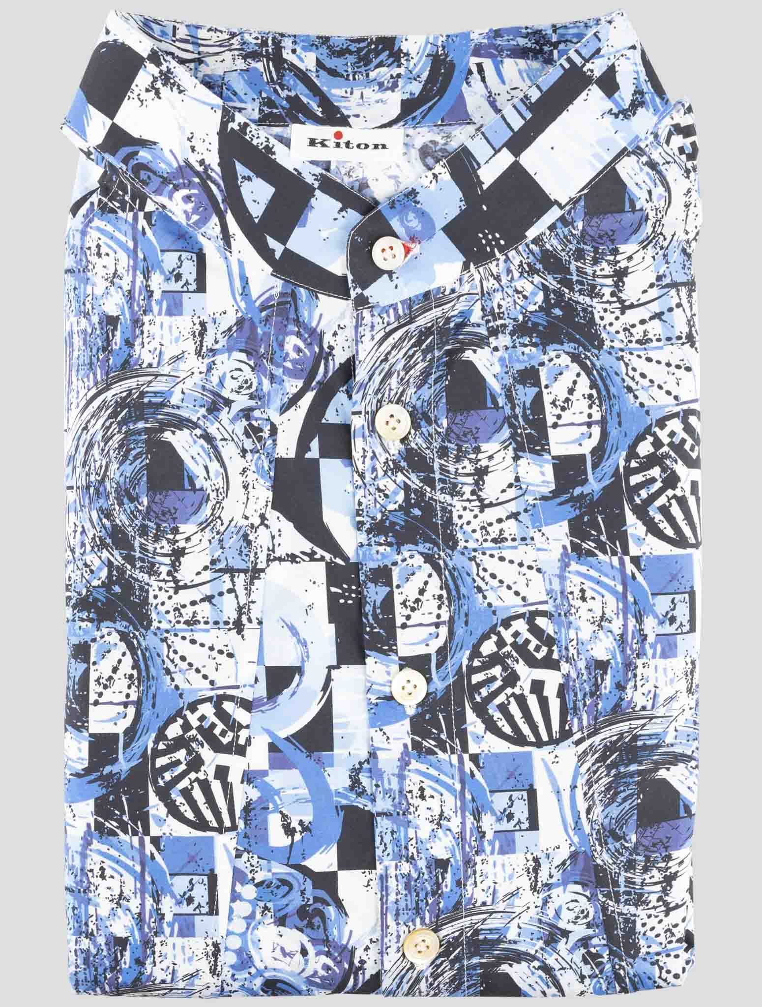 Kiton Blue Cotton Shirt