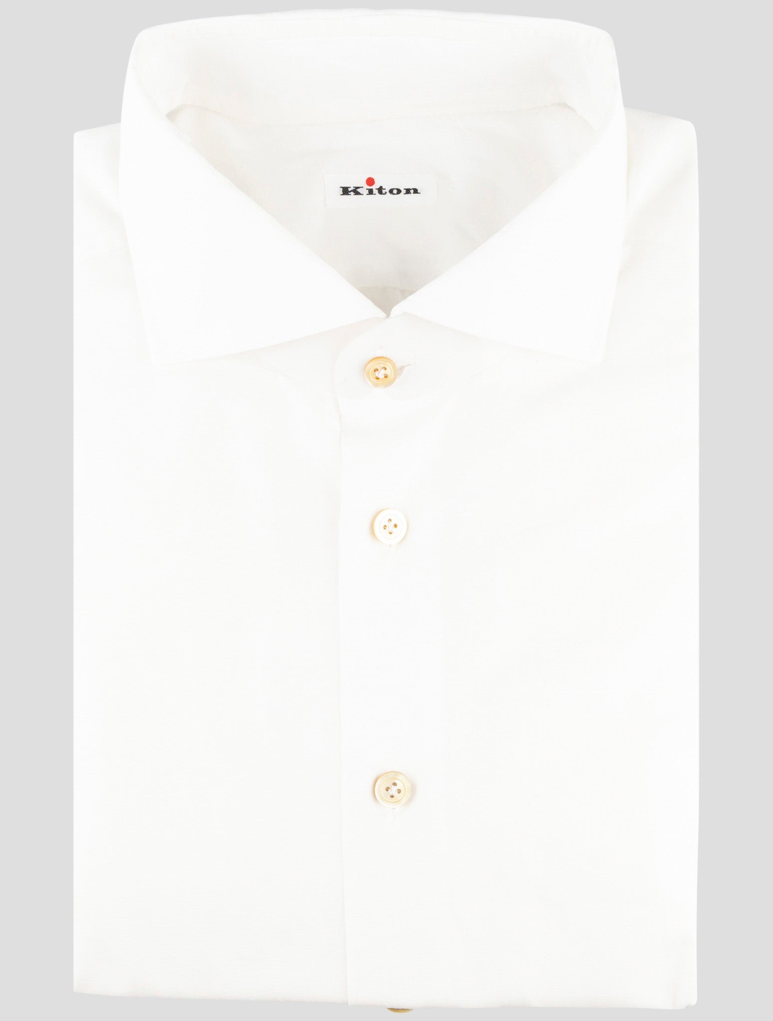 Kiton White Cotton Linen Shirt