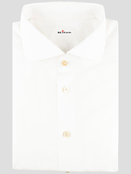 Kiton White Cotton Linen Shirt