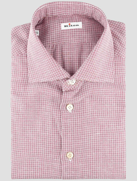 Kiton Burgundy Cotton Shirt
