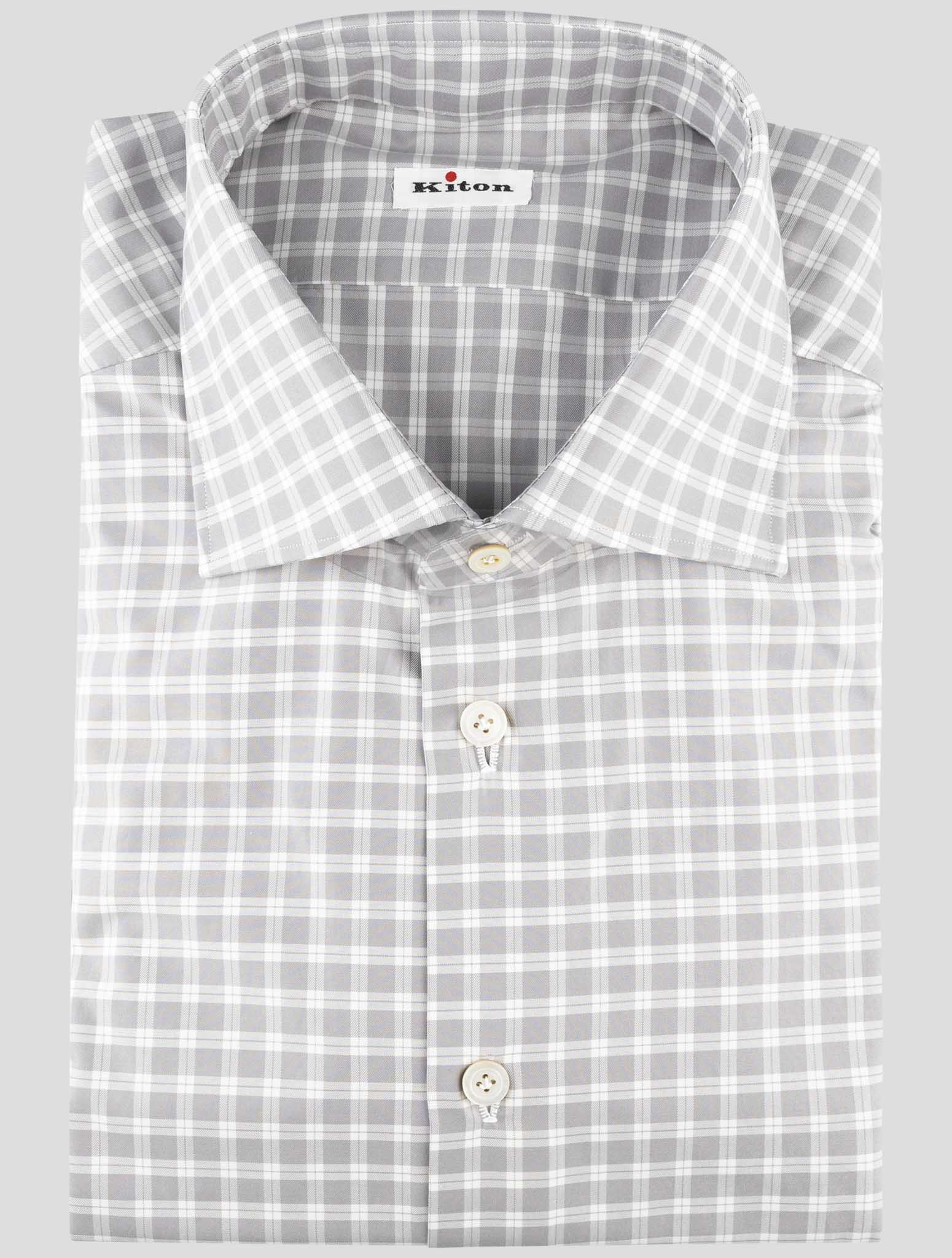 Kiton Gray Cotton Shirt