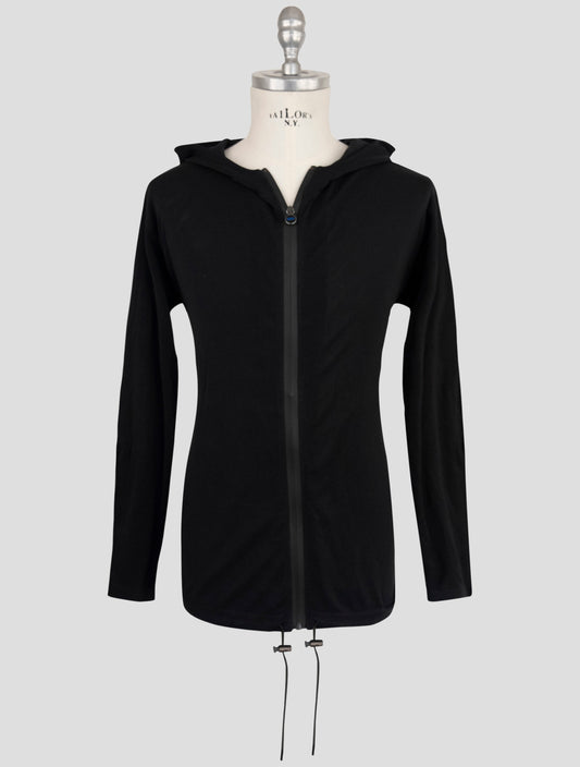 Kiton Knt Black Cotton Sweater Full Zip