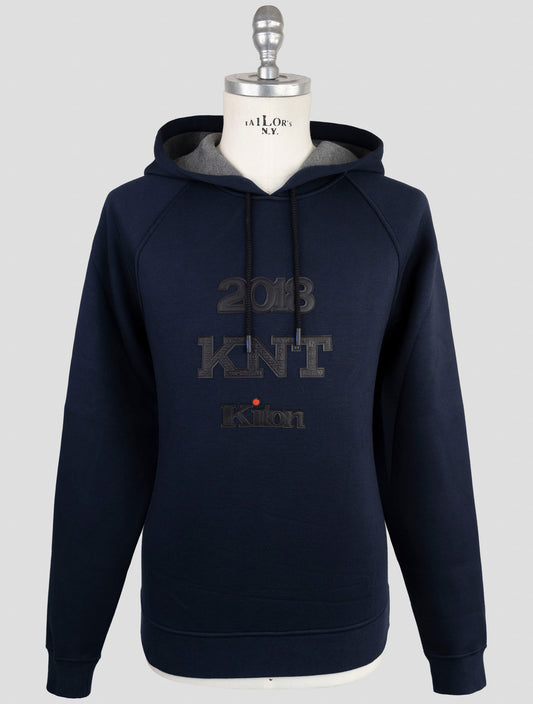 Kiton Knt Blue Viscose Ea Sweater Hoodie