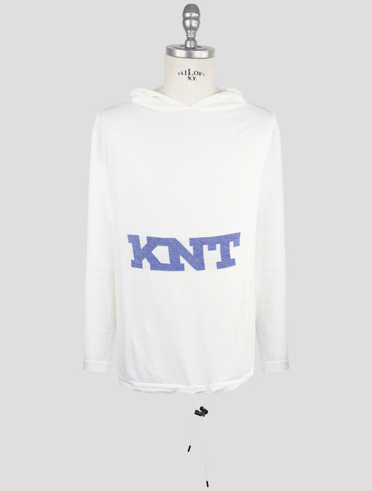 Kiton Knt White Cotton Sweater Hoodie