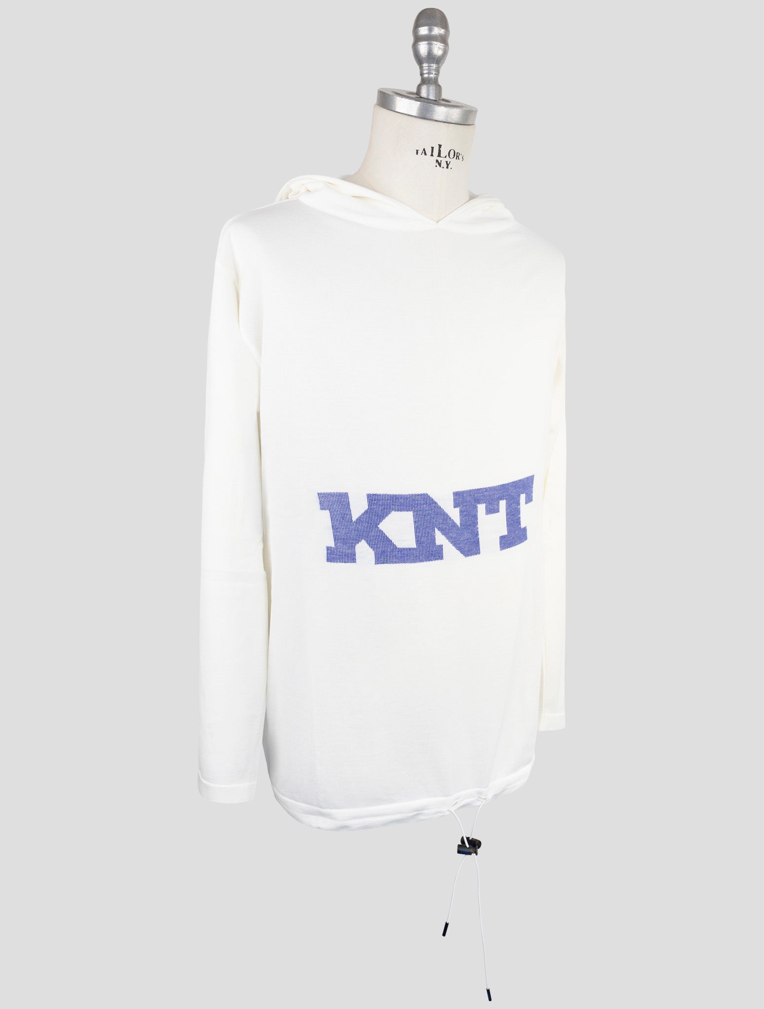Kiton Knt White Cotton Sweater Hoodie