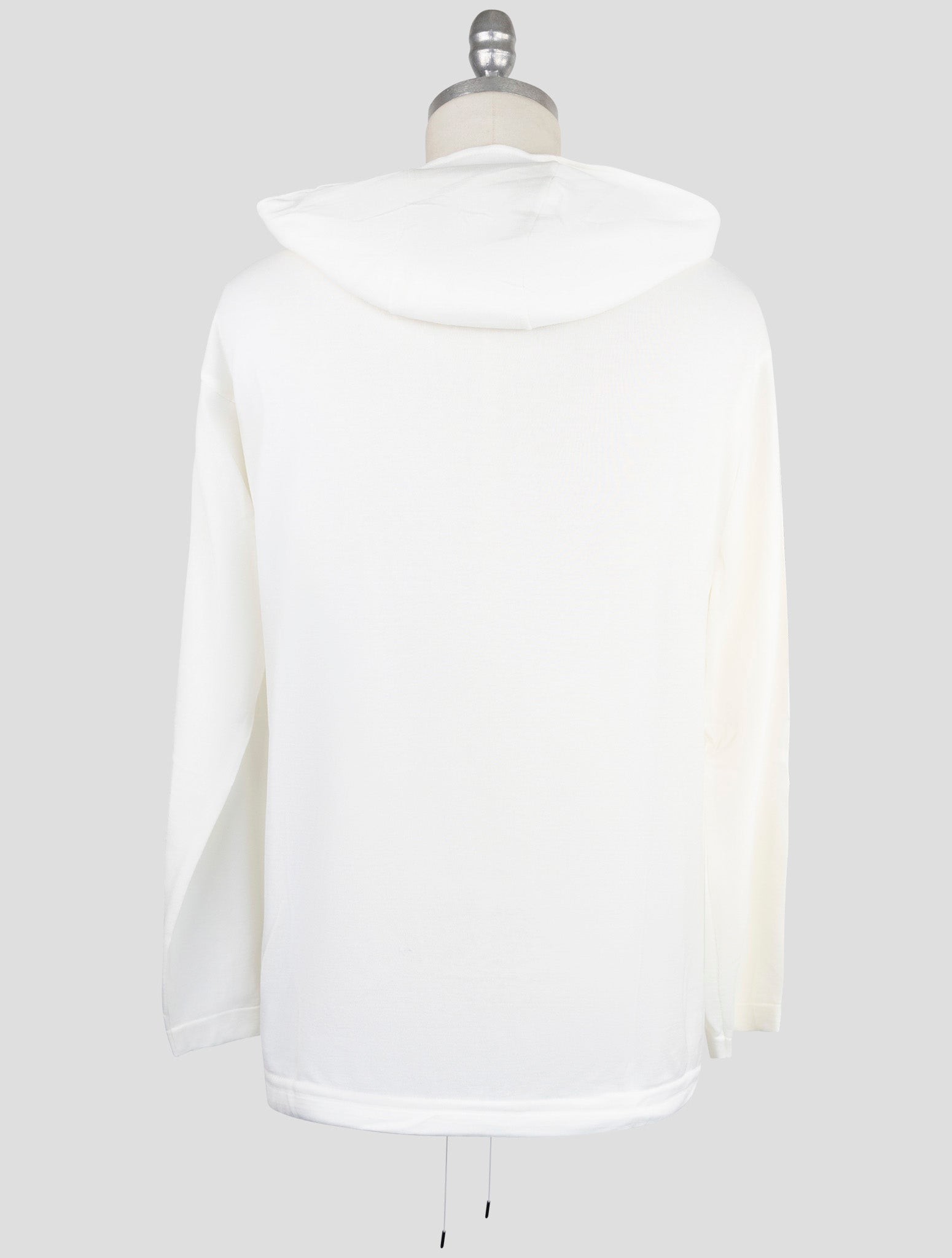 Kiton Knt White Cotton Sweater Hoodie