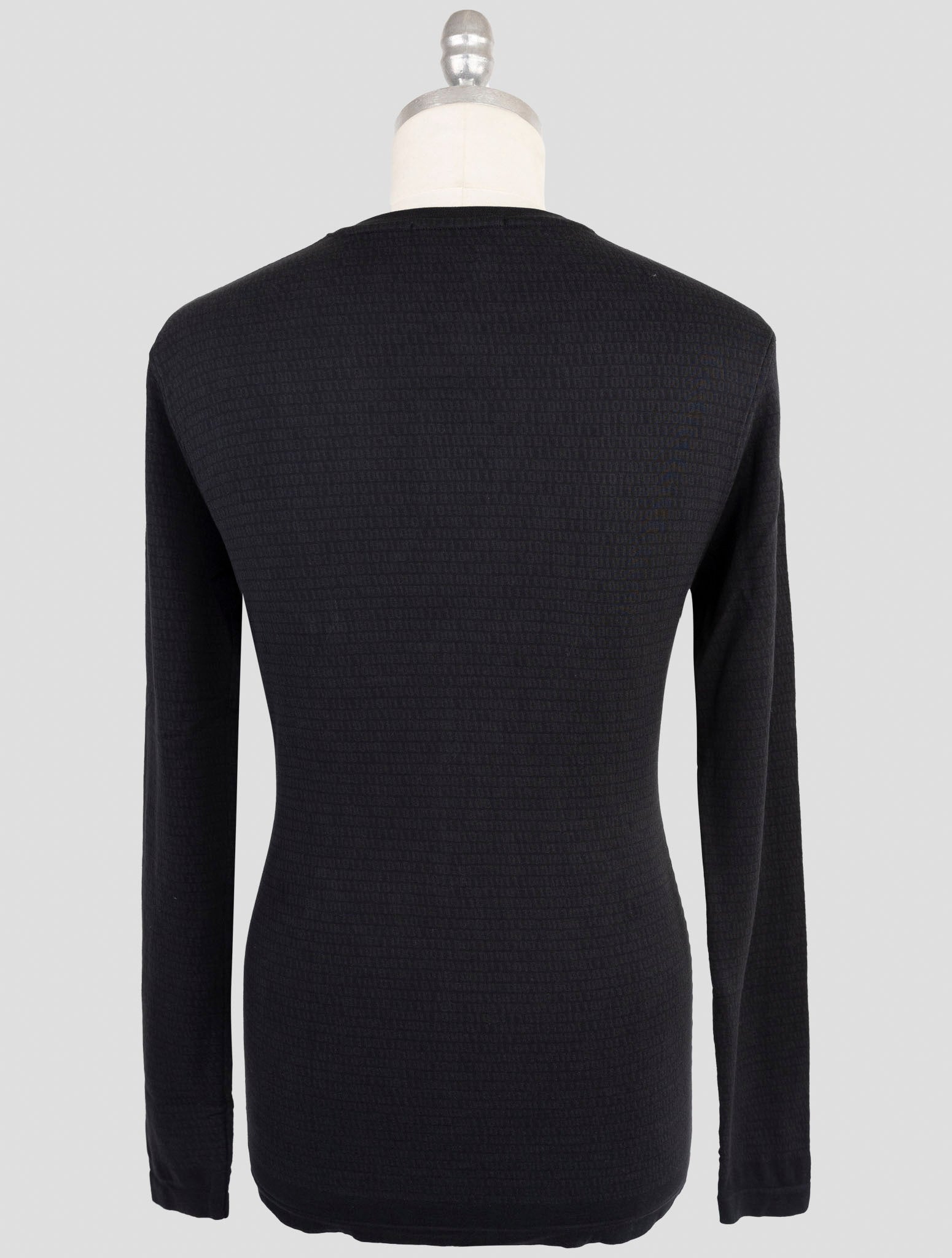 Kiton Knt Black Cotton Sweater Crewneck