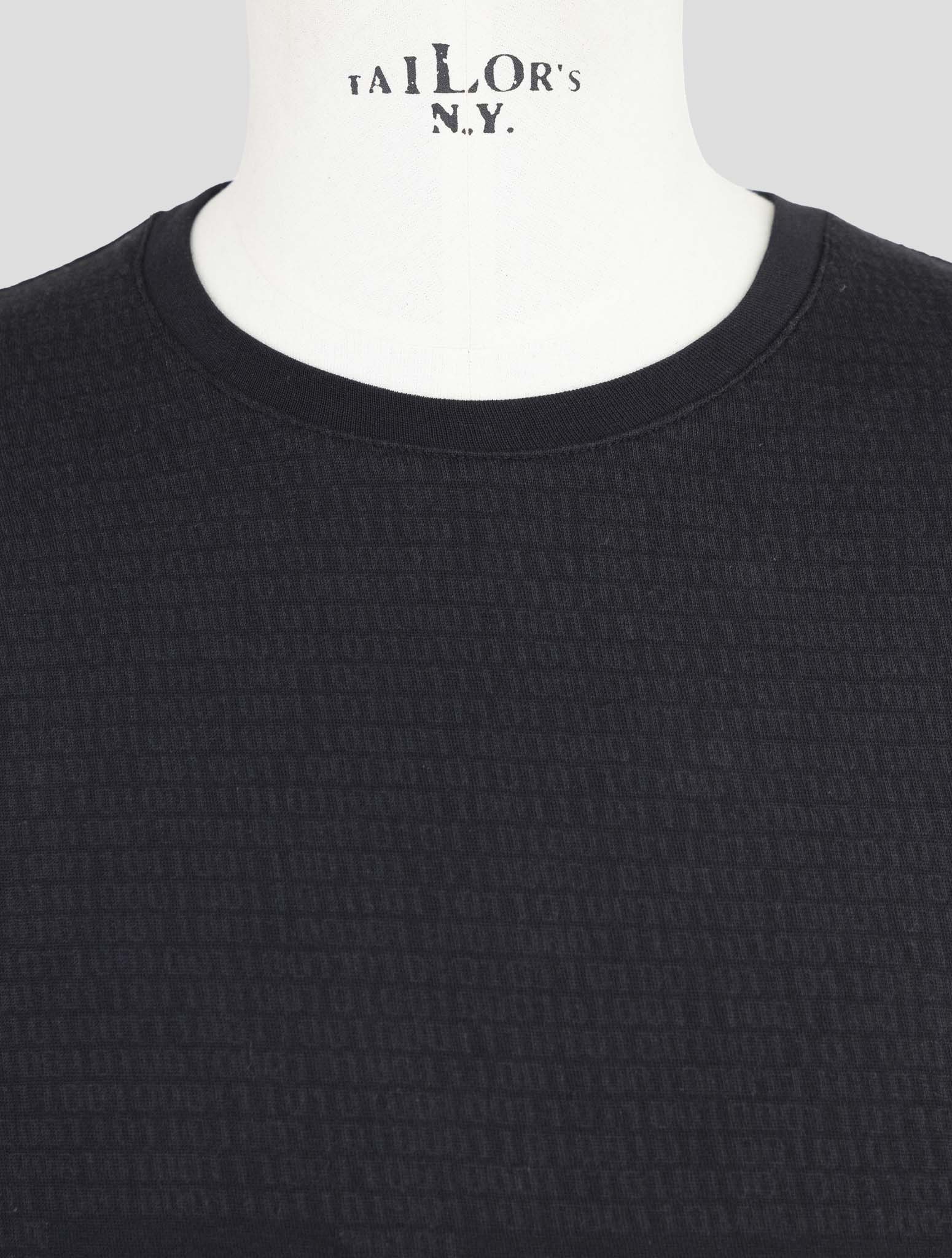 Kiton Knt Black Cotton Sweater Crewneck