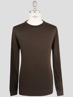 Kiton Brown Silk Sweater Crewneck