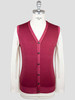 Kiton Burgundy Cashmere Sweater Gilet Cardigan
