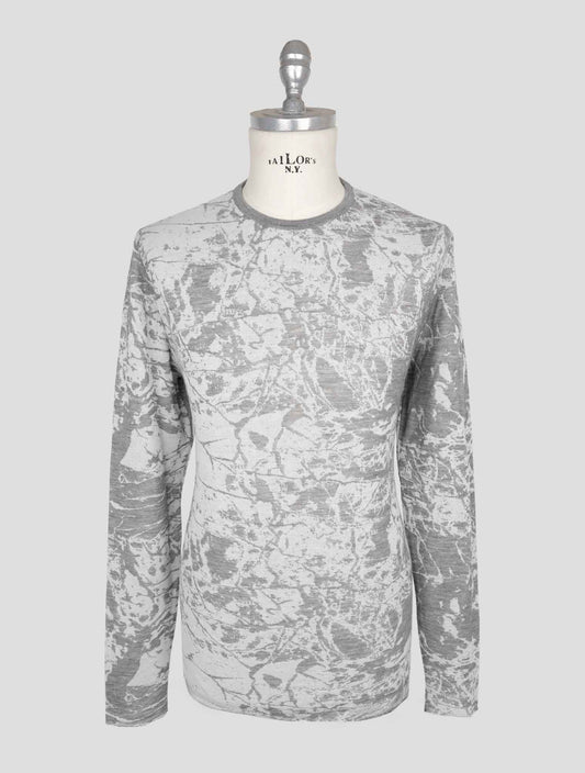 Kiton Knt Gray Cashmere Cotton Sweater Crewneck