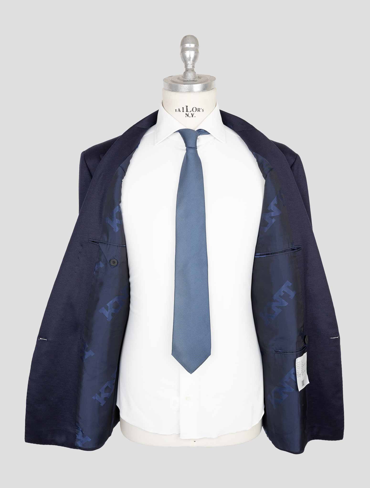 Kiton Knt Blue Wool Double Breasted Suit