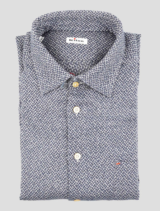 Kiton Blue Cashmere Shirt