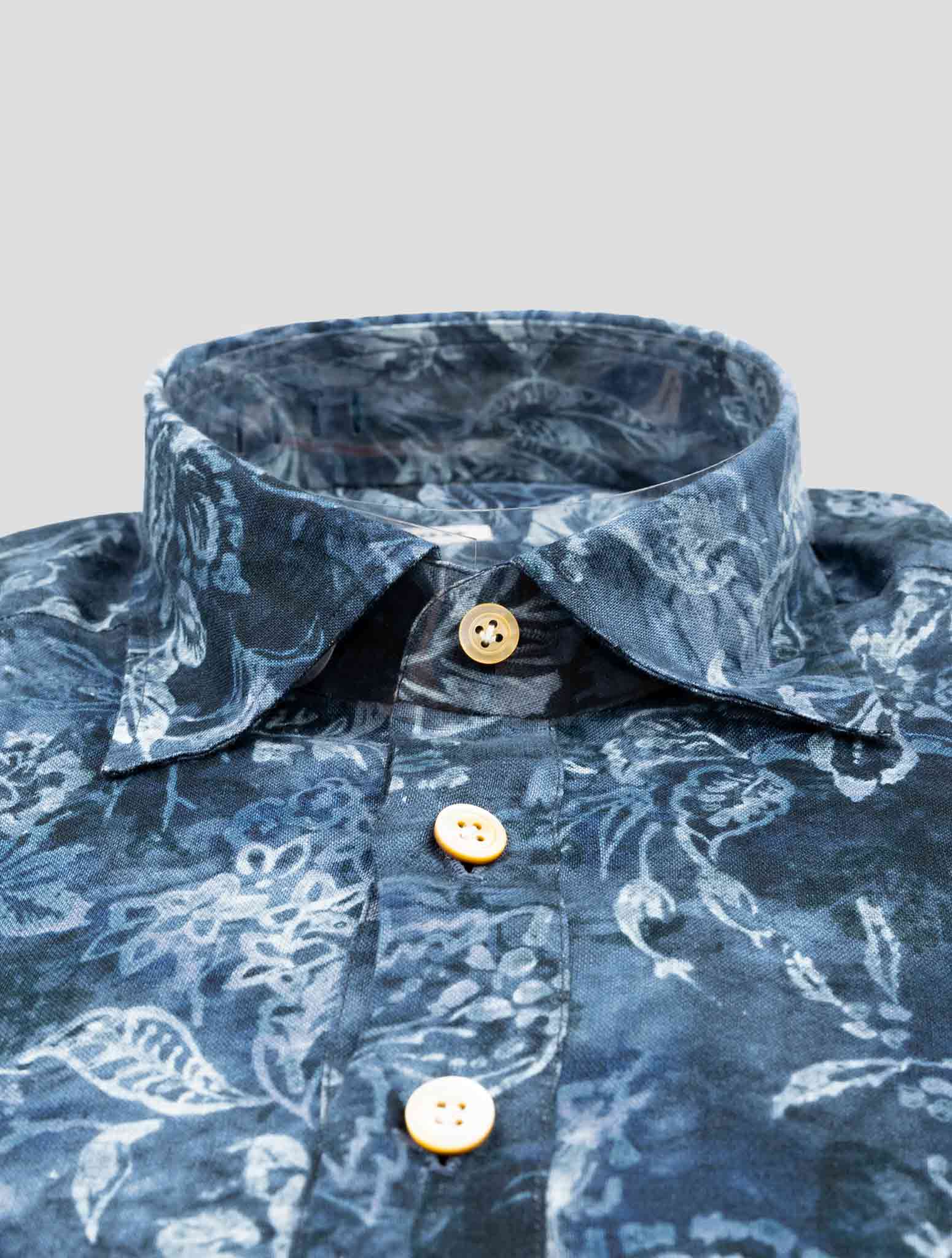 Kiton Blue Linen Sweater Polo