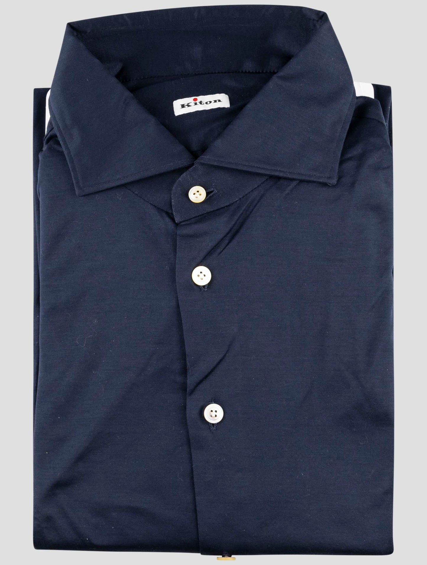 Kiton Blue Cotton Shirt