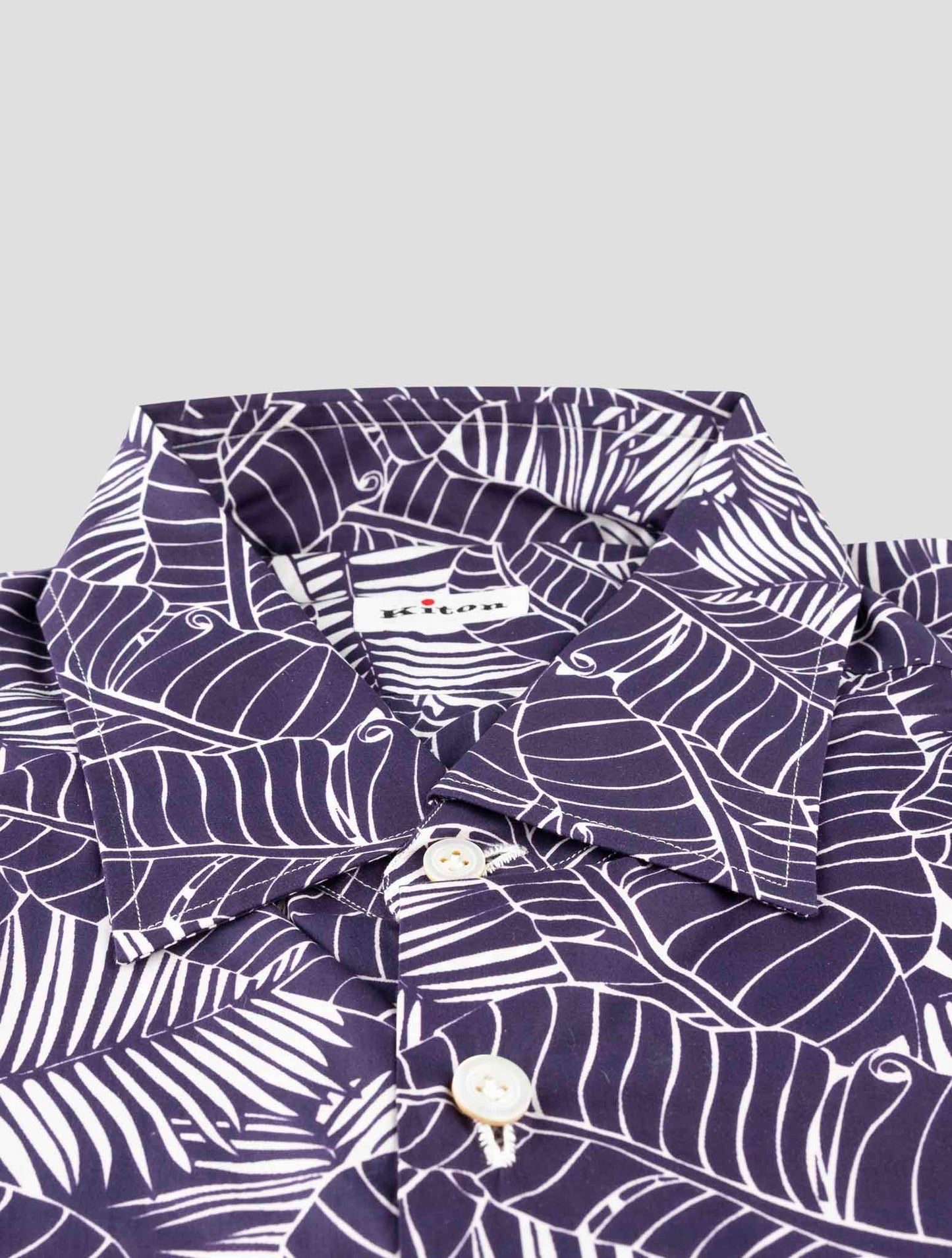 Kiton Blue Cotton Shirt