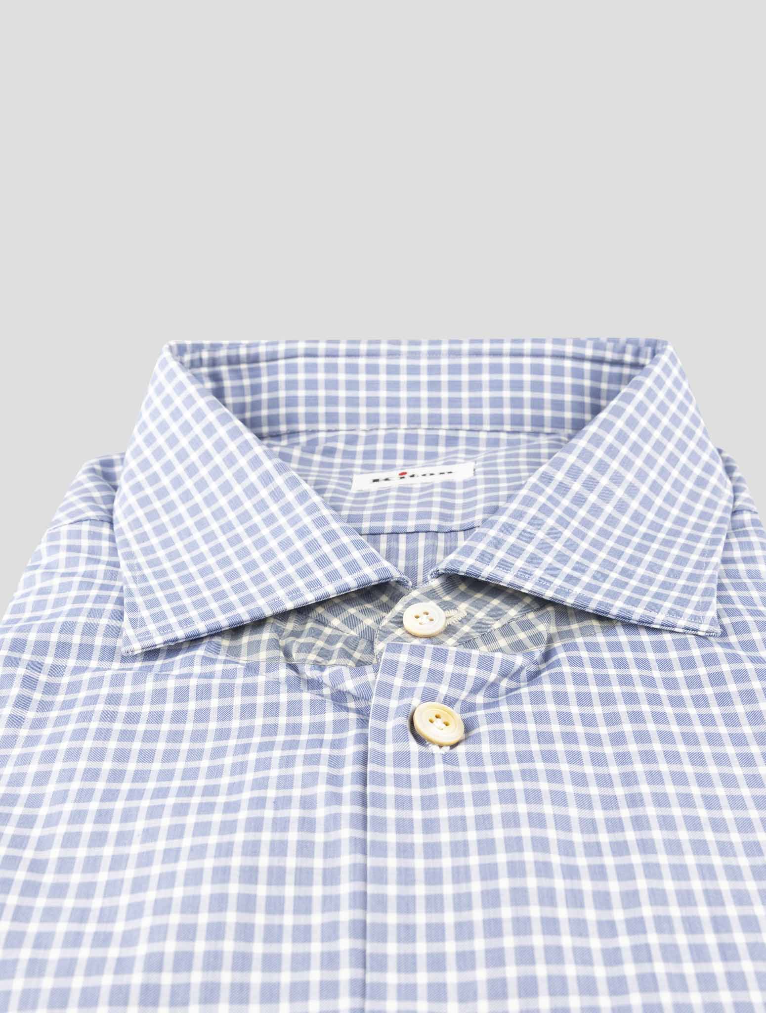 Kiton Blue Cotton Shirt
