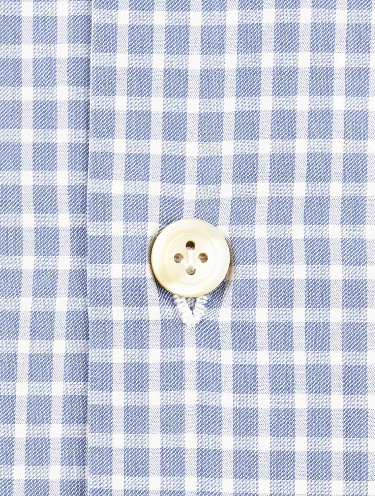 Kiton Blue Cotton Shirt