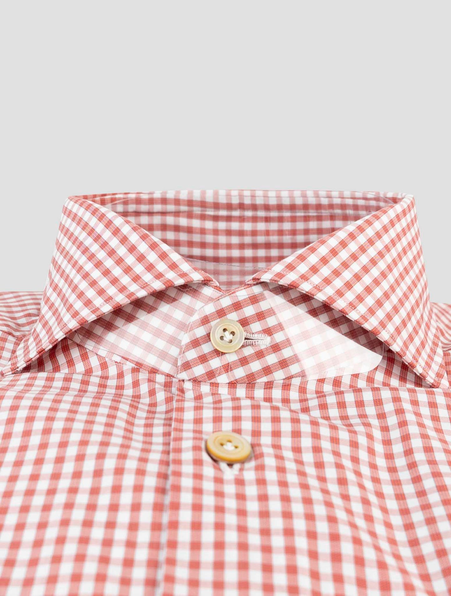 Kiton Red White Cotton Shirt