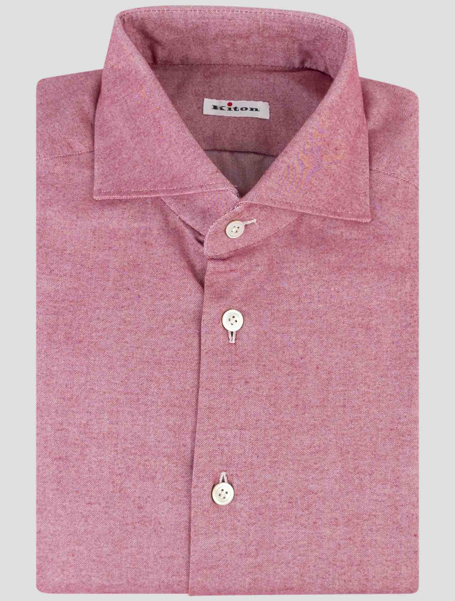 Kiton Red Cotton Cashmere Shirt