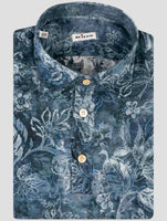 Kiton Blue Cotton Linen Sweater Polo