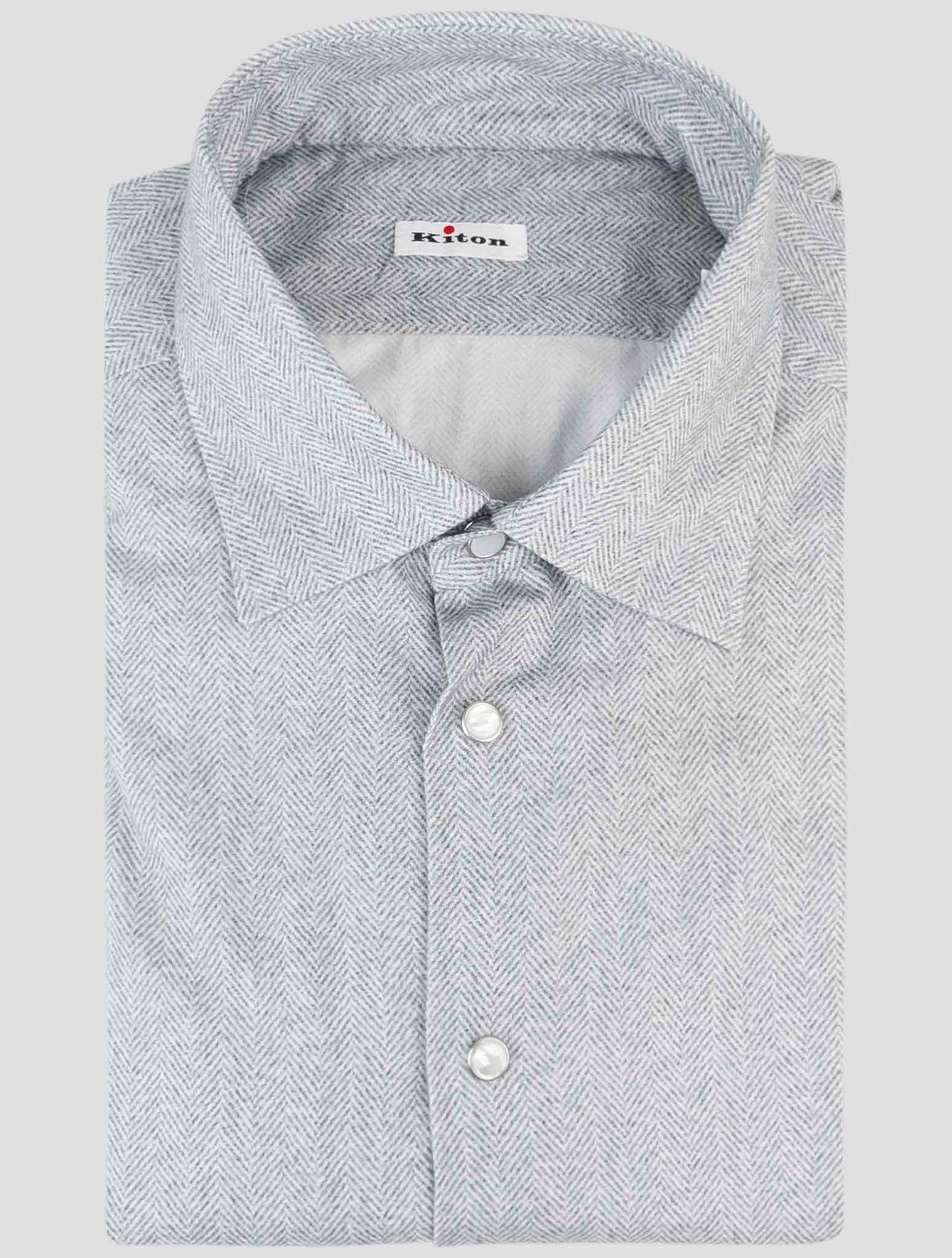 Kiton Gray Linen Shirt