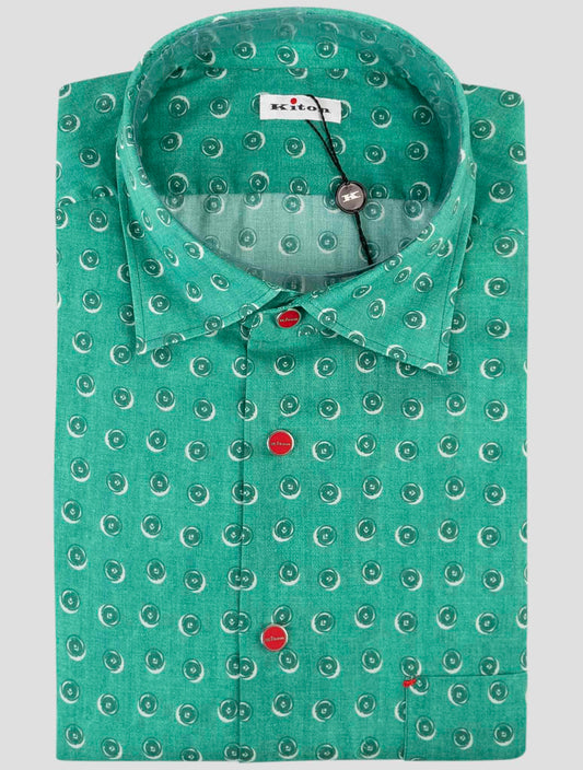 Kiton Green Cotton Shirt