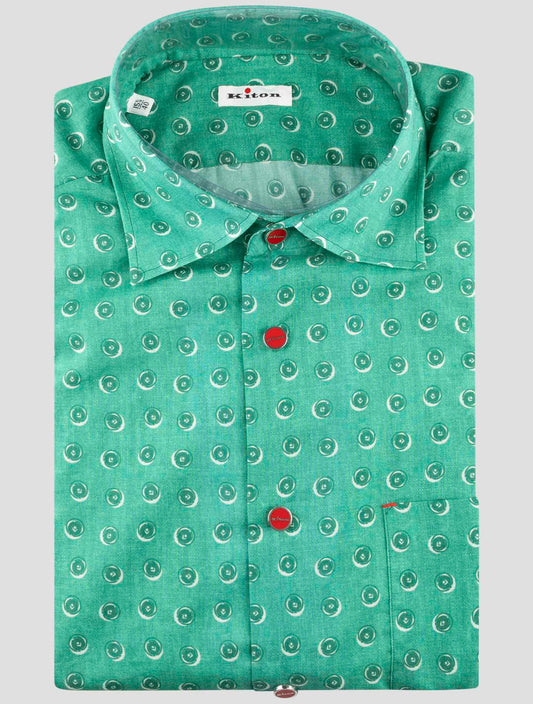 Kiton Green Cotton Shirt