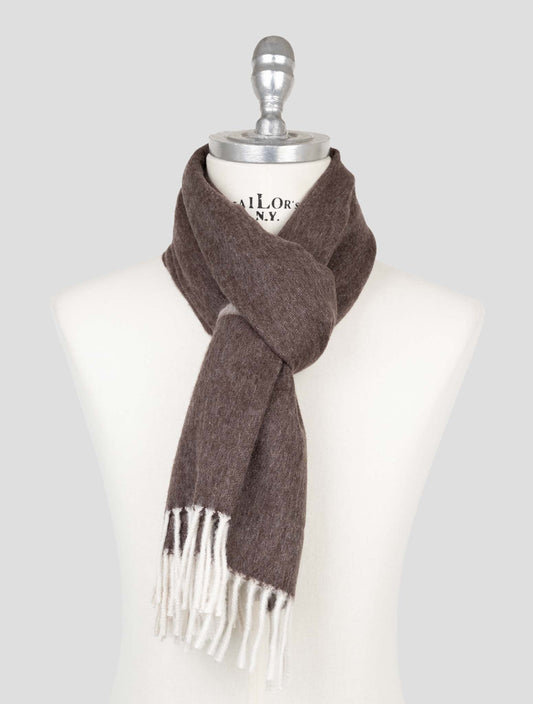 Kiton Brown Cashmere Wool Scarf