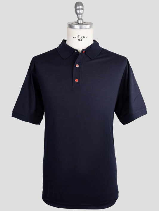 Kiton Blue Cotton Polo
