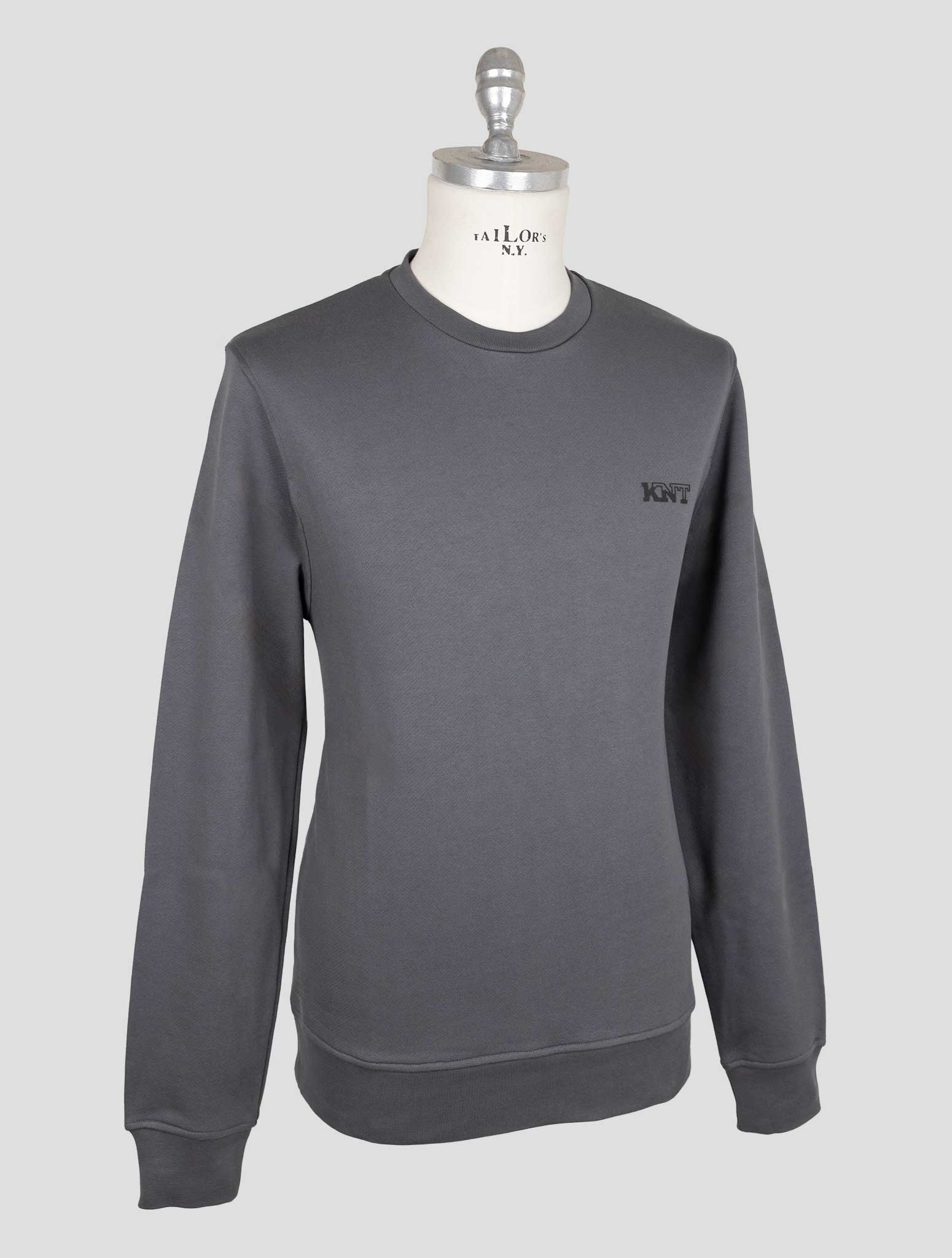 Kiton Knt Gray Cotton Sweater Crewneck
