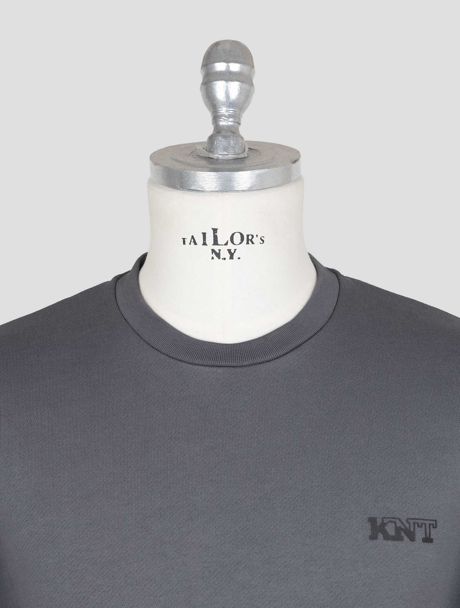 Kiton Knt Gray Cotton Sweater Crewneck